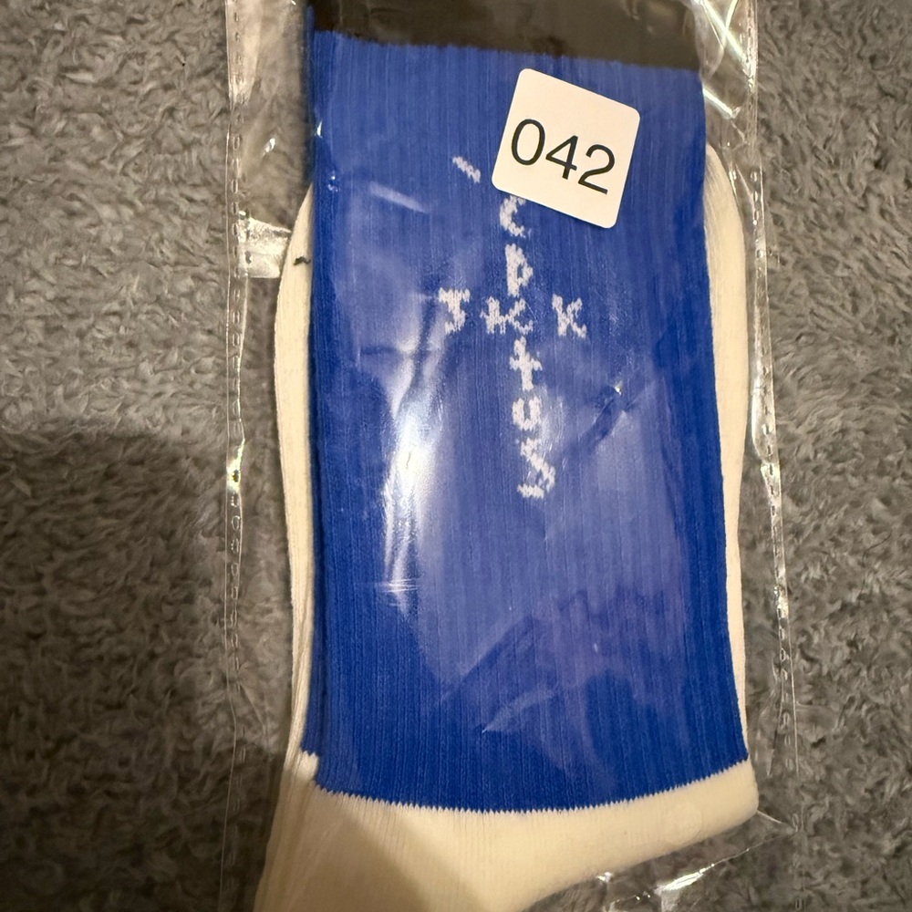Blue and White Socks
